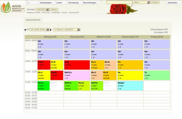 WSDB Stundenplan